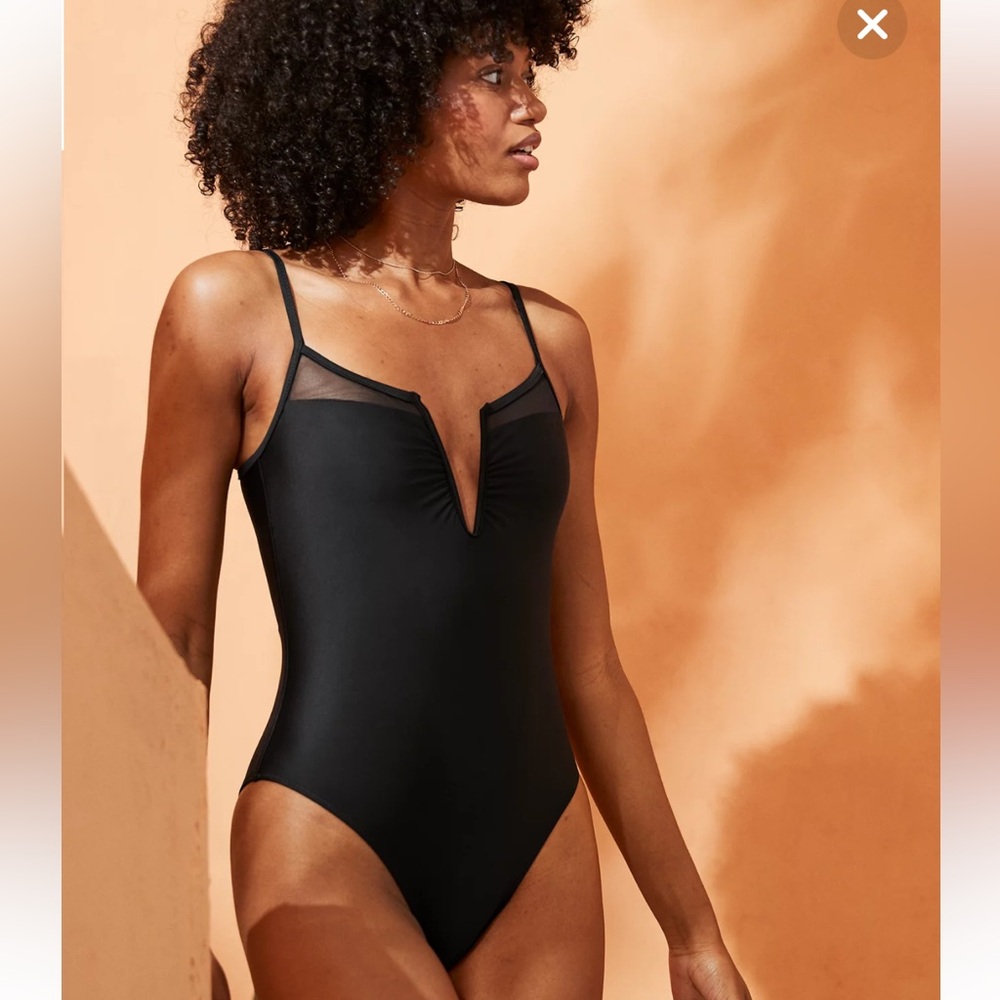 Aerie Mesh V Wire One Piece Swimsuit